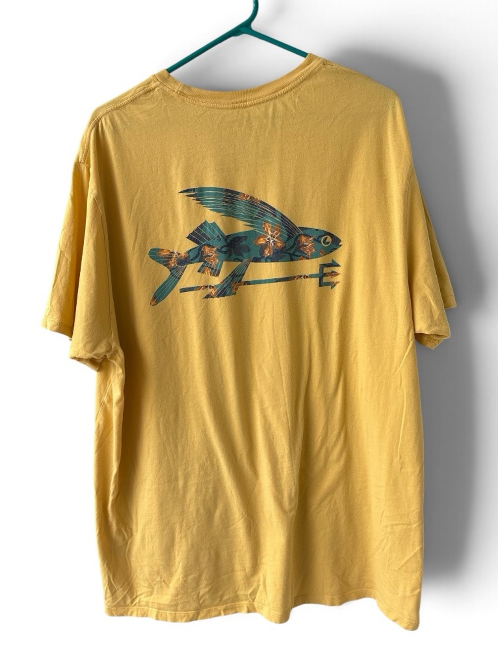 Patagonia Organic Cotton Graphic T Shirt Yellow XL